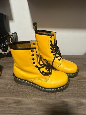Yellow Doc Marten Boots